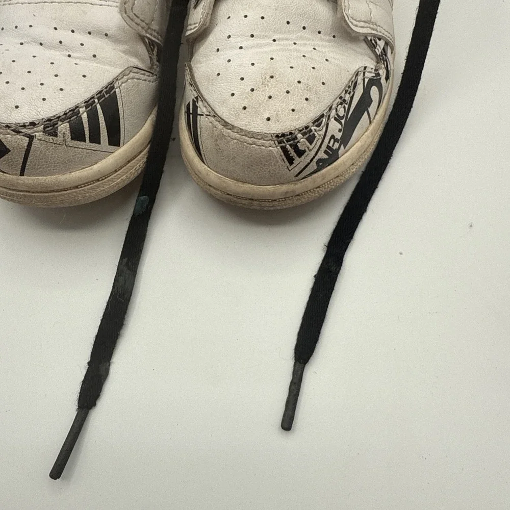 kids Nike Air Jordan 1 Mid All Over Logo Size 10C White Green one with no laces‎